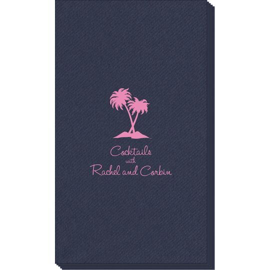 Palm Trees Linen Like Guest Towels